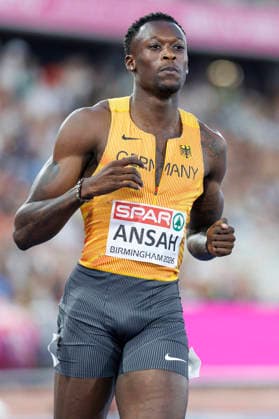 BIRMINGHAM, GREAT BRITAIN - AUGUST 11, 2026 : Owen ANSAH (GER Germany) competing in the 100m (Semi-Final) during the European Athletics Championships at Alexander Stadium on August 11, 2026 in Birmingham, Great Britain. Great Britain Copyright: xAxelxKohringx