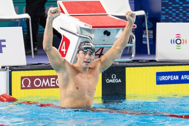 European Aquatics Championships Swimming Day 2 Nicolo Martinenghi during European Aquatics Championships Swimming Day 2 in Paris, France, on August 11, 2026 Paris France  Copyright: xFotoxOlimpikx originalFilename:jastrzebowski-european260811_npgja.jpg