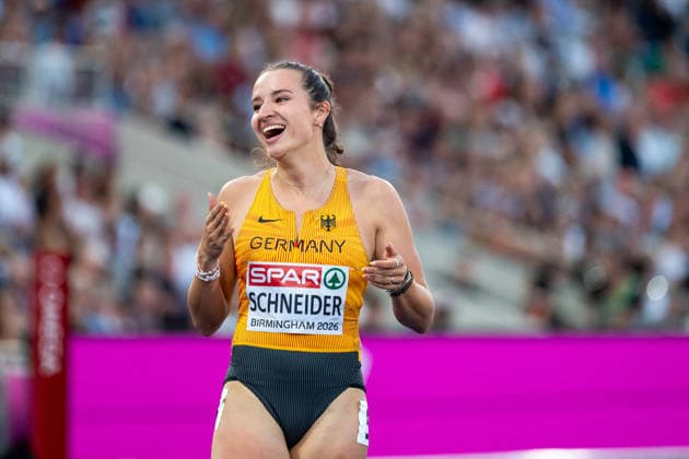 11.08.2026, GBR, Leichtathletik, Europameisterschaft 2026, Abendsession Tag 2, Birmingham Rosina Schneider ( Deutschland ), 100 Meter Hürden Damen, Halbfinale, Birmingham Alexander Stadium England Großbritannien *** August 11, 2026, GBR, Track and Field, 2026 European Championships, Evening Session, Day 2, Birmingham Rosina Schneider, Germany, Women s 100-meter hurdles, Semifinals, Alexander Stadium, Birmingham, England, Great Britain Copyright: xNordphoto Memmlerx