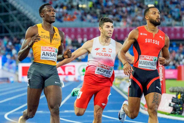 BIRMINGHAM, GREAT BRITAIN - AUGUST 11, 2026 : Owen ANSAH (GER Germany) competing in the 100m semifinal during the European Athletics Championships at Alexander Stadium on August 11, 2026 in Birmingham, Great Britain. Great Britain Copyright: xLeahxKohringx
