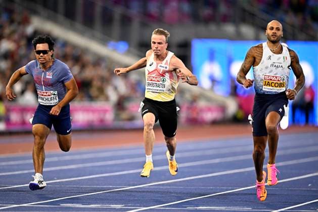 European Athletics Championships Birmingham 2026 - day 2 BIRMINGHAM, ENGLAND - AUGUST 11 : Verherstraeten Simon (BEL) in action during the 100m semi-final on day 2 of the Birmingham 2026 European Athletics Championships on August 11, 2026 in Birmingham, England, 11 08 2026 Birmingham ENGLAND  Copyright: xTomasxSiskx
