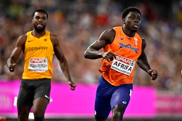 European Athletics Championships Birmingham 2026 - day 2 BIRMINGHAM, ENGLAND - AUGUST 11 : Afrifa Elvis (NED) in action during the 100m semi-final on day 2 of the Birmingham 2026 European Athletics Championships on August 11, 2026 in Birmingham, England, 11 08 2026 Birmingham ENGLAND  Copyright: xTomasxSiskx