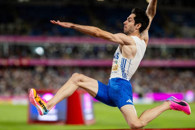 260811 Miltiadis Tentoglou of Greece competes in men s long jump final during day 2 of the 2026 European Athletics Championships on August 11, 2026 in Birmingham. Photo: Mathias Bergeld BILDBYRAN kod MB MT1065 friidrott athletics friidrett friidrotts-em em friidretts-em 2026 european athletics championships 2 bbeng *** August 11, 2026: Miltiadis Tentoglou of Greece competes in the men’s long jump final during Day 2 of the 2026 European Athletics Championships on August 11, 2026 in Birmingham. Photo by Mathias Bergeld. BILDBYRAN code MB MT1065. track and field, athletics, friidrett, friidrotts EM, 2026 European Athletics Championships, 2 bbeng  Copyright: MATHIASxBERGELD BB260811MB144