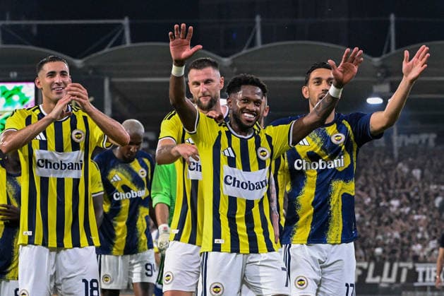 SOCCER - UEFA CL, Sturm vs Fenerbahce GRAZ,AUSTRIA,11.AUG.26 - SOCCER - UEFA Champions League, qualification, SK Sturm Graz vs Fenerbahce Istanbul. Image shows the rejoicing of Fenerbahce.  GEPAxpictures xAvnixRetkoceri