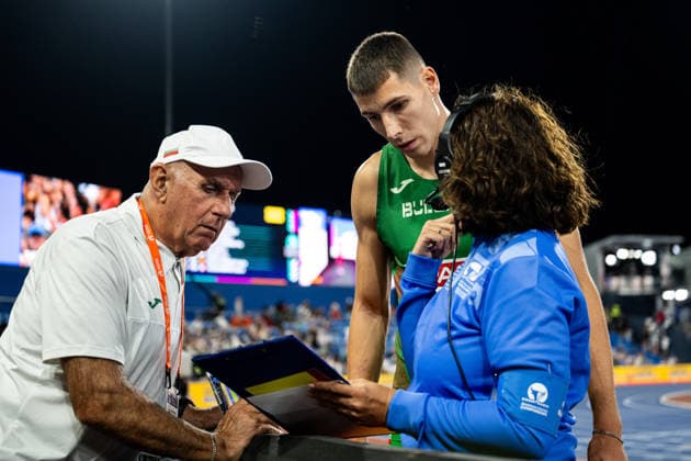 260811 Bozhidar SarÃ¢boyukov of Bulgaria discuss with judges during the men s long jump final during day 2 of the 2026 European Athletics Championships on August 11, 2026 in Birmingham. Photo: Mathias Bergeld BILDBYRAN kod MB MT1065 friidrott athletics friidrett friidrotts-em em friidretts-em 2026 european athletics championships 2 bbeng *** August 11, 2026: Bozhidar Saraboyukov of Bulgaria discusses with judges during the men’s long jump final on Day 2 of the 2026 European Athletics Championships on August 11, 2026 in Birmingham. Photo by Mathias Bergeld, BILDBYRAN, code MB MT1065. track and field, athletics, friidrett, friidrotts EM, 2026 European Athletics Championships, 2 bbeng  Copyright: MATHIASxBERGELD BB260811MB147