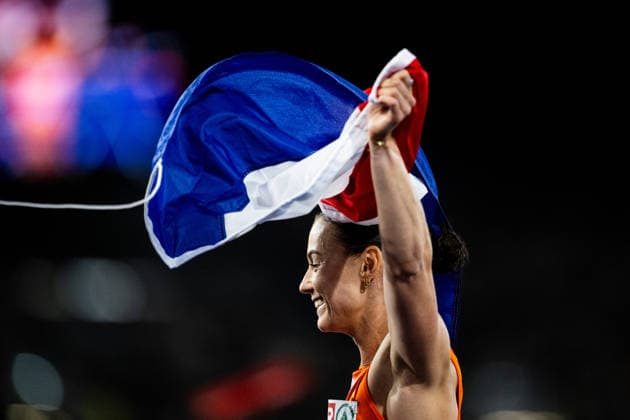 260811 Nadine Visser of Netherlands celebrates after women™s 100 meter hurdles final during day 2 of the 2026 European Athletics Championships on August 11, 2026 in Birmingham. Photo: Maxim Thore BILDBYRAN kod MT MT1065 friidrott athletics friidrett friidrotts-em em friidretts-em 2026 european athletics championships 2 bbeng *** August 11, 2026: Nadine Visser of the Netherlands celebrates after the women’s 100-meter hurdles final on Day 2 of the 2026 European Athletics Championships on August 11, 2026 in Birmingham. Photo by Maxim Thore. BILDBYRAN code MT MT1065 track and field athletics friidrett friidrotts em em friidretts em 2026 European Athletics Championships 2 bbeng  Copyright: MAXIMxTHORE BB260811MT102