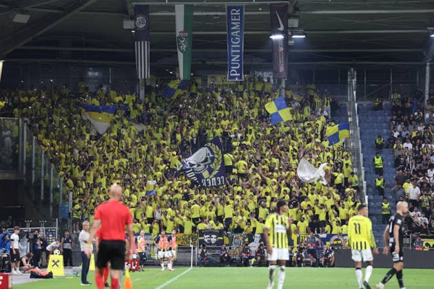 SOCCER - UEFA CL, Sturm vs Fenerbahce GRAZ,AUSTRIA,11.AUG.26 - SOCCER - UEFA Champions League, qualification, SK Sturm Graz vs Fenerbahce Istanbul. Image shows fans (Fenerbahce).  GEPAxpictures xChrisxBauer