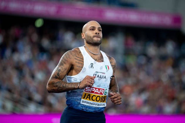 11.08.2026, GBR, Leichtathletik, Europameisterschaft 2026, Abendsession Tag 2, Birmingham Lamont Marcell Jacobs ( Italien ), 100 Meter Sprint Herren, Halbfinale Birmingham Alexander Stadium England Großbritannien *** August 11, 2026, GBR, Track and Field, 2026 European Championships, Evening Session, Day 2, Birmingham, Lamont Marcell Jacobs (Italy), Men s 100-meter dash, Semifinals, Alexander Stadium, Birmingham, England, Great Britain Copyright: xNordphoto Memmlerx