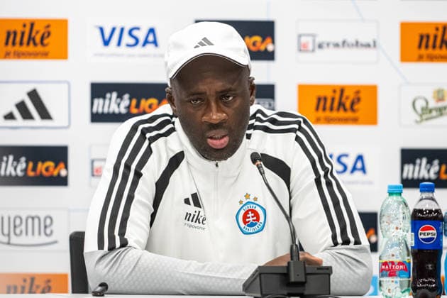 Disappointed Coach Yaya Toure press conference, PK, Pressekonferenz during Champions League qualifying round 3 match, SK Slovan Bratislava - Mjallby AIF , 11. august 2026, Tehelne pole Stadium, Bratislava, Slovakia Copyright: xMICHALxFAJT,ZOSPORTU.SKx MAJ_6289