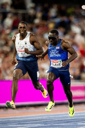 260811 Romell Glave of Great Britain competes in men s 100 meter final during day 2 of the 2026 European Athletics Championships on August 11, 2026 in Birmingham. Photo: Maxim Thore BILDBYRAN kod MT MT1065 friidrott athletics friidrett friidrotts-em em friidretts-em 2026 european athletics championships 2 bbeng *** August 11, 2026: Romell Glave of Great Britain competes in the men’s 100-meter final during Day 2 of the 2026 European Athletics Championships on August 11, 2026 in Birmingham. Photo by Maxim Thore. BILDBYRAN code MT MT1065 track and field athletics friidrett friidrotts em em friidretts em 2026 European Athletics Championships 2 bbeng  Copyright: MAXIMxTHORE BB260811MT106