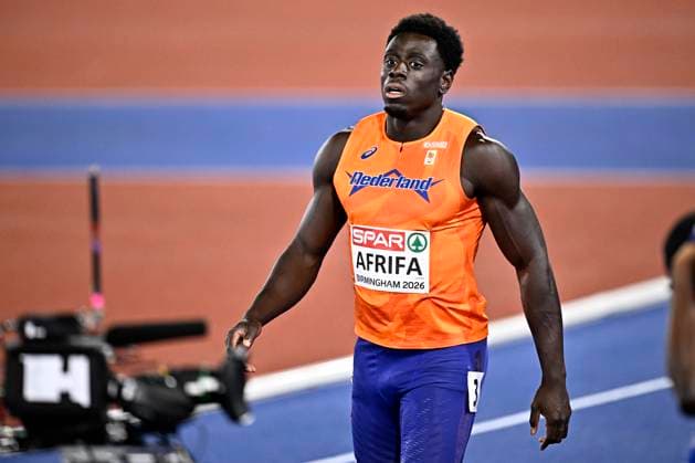 European Athletics Championships Birmingham 2026 - day 2 BIRMINGHAM, ENGLAND - AUGUST 11 : Afrifa Elvis (NED) in action during the 100m final on day 2 of the Birmingham 2026 European Athletics Championships on August 11, 2026 in Birmingham, England, 11 08 2026 Birmingham ENGLAND  Copyright: xTomasxSiskx