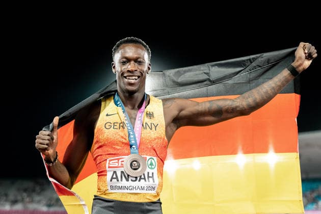 Owen Ansah (Hamburger SV, 100m Maenner), GBR, Leichtathletik, Athletics, European Athletics Championships 2026, Leichtathletik Europameisterschaft 2026, Birmingham 2026, 09.08.2026, GBR, Leichtathletik, Athletics, European Athletics Championships 2026, Leichtathletik Europameisterschaft 2026, Birmingham 2026, 09.08.2026 Birmingham *** Owen Ansah, Hamburger SV, Men s 100m, GBR, Track and Field, Athletics, 2026 European Athletics Championships, 2026 European Track and Field Championships, Birmingham 2026, August 9, 2026, GBR, Track and Field, Athletics, 2026 European Athletics Championships, 2026 European Track and Field Championships, Birmingham 2026, August 9, 2026, Birmingham Copyright: xStefanxMayerx EP_SMR