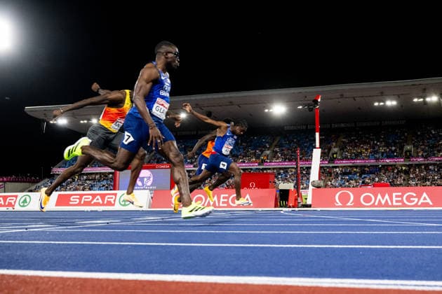 260811 Jeremiah Azu and Romell Glave of Great Britain competes in men s 100 meter final during day 2 of the 2026 European Athletics Championships on August 11, 2026 in Birmingham. Photo: Mathias Bergeld BILDBYRAN kod MB MT1065 friidrott athletics friidrett friidrotts-em em friidretts-em 2026 european athletics championships 2 bbeng *** August 11, 2026: Jeremiah Azu and Romell Glave of Great Britain compete in the men’s 100-meter final during Day 2 of the 2026 European Athletics Championships on August 11, 2026 in Birmingham. Photo by Mathias Bergeld. BILDBYRAN code MB MT1065. track and field, athletics, friidrett, friidrotts EM, 2026 European Athletics Championships, 2 bbeng  Copyright: MATHIASxBERGELD BB260811MB161