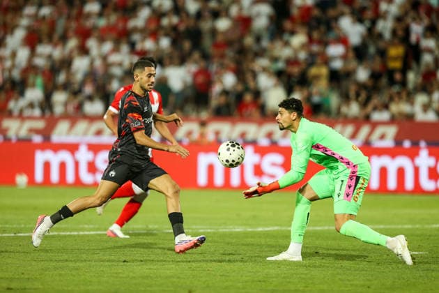 Crvena zvezda v Hapoel Beer Sheva - UEFA Champions League BELGRADE, SERBIA - AUGUST 11: Players in action during UEFA Champions League qualifying match between Crvena Zvezda and Hapoel Beer Sheva at Rajko Mitic Stadium on August 11, 2026. Filip Stevanovic Anadolu Belgrade Serbia. Editorial use only. Please get in touch for any other usage.  Copyright: x2026xAnadoluxFilipxStevanovicx