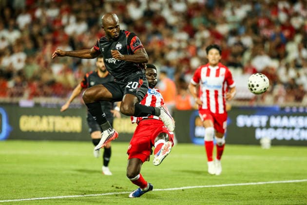 Crvena zvezda v Hapoel Beer Sheva - UEFA Champions League BELGRADE, SERBIA - AUGUST 11: Javon East of Hapoel Beer Sheva in action during UEFA Champions League qualifying match between Crvena Zvezda and Hapoel Beer Sheva at Rajko Mitic Stadium on August 11, 2026. Filip Stevanovic Anadolu Belgrade Serbia. Editorial use only. Please get in touch for any other usage.  Copyright: x2026xAnadoluxFilipxStevanovicx