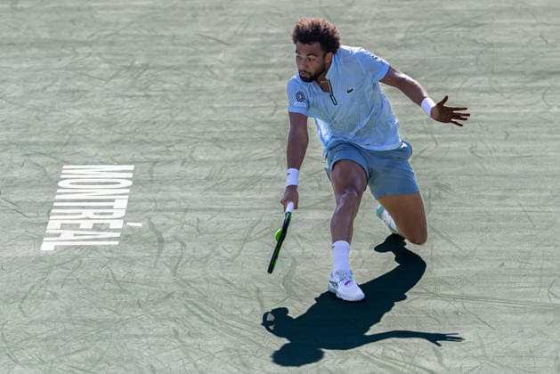 August 11, 2026, Montreal, Quebec, Canada: ARTHUR FILS (18) from France backhand in match against Rafael Jodar (20) from Spain in quarter final at Canadian Open at IGA stadium in Montreal, Quebec, Canada on 2026-08-11 Montreal Canada - ZUMAl189 20260811_zsp_l189_054 Copyright: xYannickxLegarex