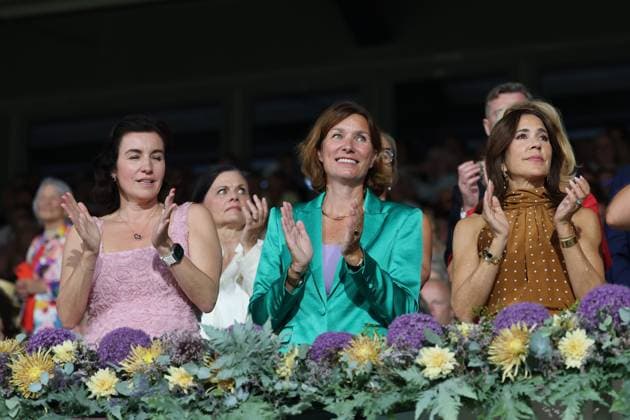 v.l. Dorothee Bär Bundesministerin für Forschung, Technologie und Raumfahrt der Bundesrepublik Deutschland, Präsidentin des Aachen-Laurensberger Rennvereins (ALRV), der den CHIO Aachen und die WM veranstaltet, Stefanie Peters, Königin Mary von Dänemark, Ehefrau von König Frederik X., Eröffnungsfeier , Opening ceremony , AACHEN - FEI World Championships 2026, Weltfest des Pferdesports, Reitsport Weltmeisterschaft 2026, Aachen 2026, Welcome Home 2026, Aachener Soers, 11. bis 23. August 2026, Reitsport, 11.08.2026, Aachen Aachener Soers Deutschland *** From left: Dorothee Bär, Federal Minister for Research, Technology, and Space of the Federal Republic of Germany; President of the Aachen Laurensberger Racing Club (ALRV), which organizes the CHIO Aachen and the World Championships; Stefanie Peters, Queen Mary of Denmark, wife of King Frederik X, Opening Ceremony, AACHEN FEI World Championships 2026, World Festival of Equestrian Sports, 2026 World Equestrian Games, Aachen 2026, Welcome Home 2026, Aachen Soers, August 11–23, 2026, Equestrian Sports, August 11, 2026, Aachen Soers, Germany