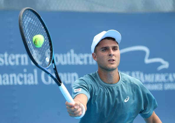 August 11, 2026, Mason, Ohio, USA: PABLO LLAMAS RUIZ of Spain during the match against A. Shevchenko of Kazakhstan in qualification before tennis tournament ATP, Tennis Herren 1000 Cincinnati Open in Mason, USA. Tennis: Cincinnati Open - Pablo Llamas Ruiz  - ZUMAc278 20260811_zsp_c278_010 Copyright: xMarcinxCholewinskix