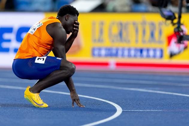 BIRMINGHAM - Elvis Afrifa in action in the 100 meters final during the second day of the European Athletics Championships. IRIS VAN DEN BROEK ANP xVIxANPxSportx xxANPxIVx 565289749 originalFilename: 565289749.jpg