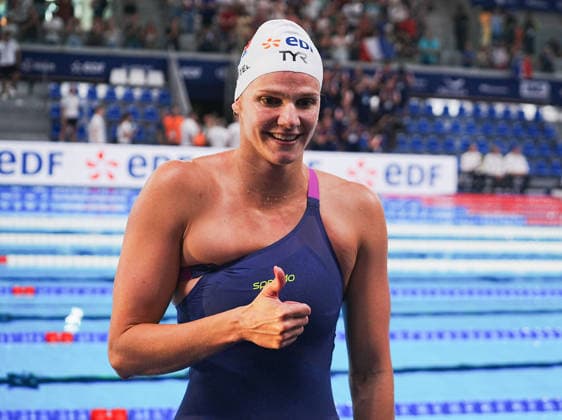11 Aout European Aquatics Championships Paris 2026 FINALES Wattel Marie of France During Finale 4X100 Medley Mixte at the European Swimming Championships at the Greater Paris Metropolis Olympic Aquatics Centre in Paris (France) on August 11, 2026.Credit Laurent Lairys parisFrance  Copyright: xLaurentxLairysx