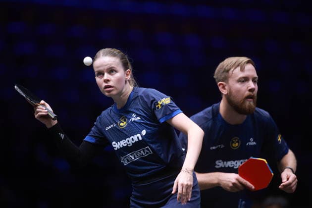 2026 WTT Europe Smash - Sweden - Main Draw - 11 August 2026 - Day 2 Elias Ranefur and Filippa Bergand of Sweden compete against Bernadette Szocs and Eduard Ionescu of Romania during the Mixed Doubles Round of 32 at the 2026 Europe Smash at the Malmo Arena in Malmo, Sweden, on August 11, 2026. Malmo Sweden  Copyright: xRemyxGrosx originalFilename:gros-europesm260811_npnDH.jpg