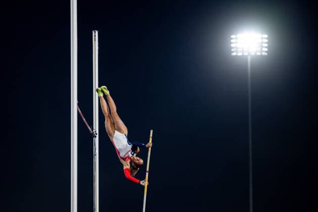 11.08.2026, GBR, Leichtathletik, Europameisterschaft 2026, Abendsession Tag 2, Birmingham Berenice Petit ( Frankreich ), Stabhochsprung Damen, Qualifikation Birmingham Alexander Stadium England Großbritannien *** August 11, 2026, GBR, Track and Field, 2026 European Championships, Evening Session, Day 2, Birmingham; Berenice Petit (France), Women s Pole Vault, Qualifying Round, Alexander Stadium, Birmingham, England, Great Britain Copyright: xNordphoto Memmlerx