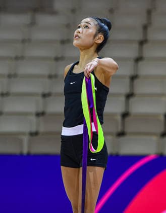 August 11, 2026, Frankfurt, Hesse, Germany: USA gymnast MEGAN CHU practices before the Rhythmic gymnastics, Rhythmische Sportgymnastik, RSG World Championships in the Festhalle in Frankfurt, Hesse, Germany on Tuesday, August 11, 2026. Gymnasts Practice Ahead Of The 2026 Rhythmic Gymnastics World Championships  - ZUMAd168 20260811_zsp_d168_002 Copyright: xKaixDambachx