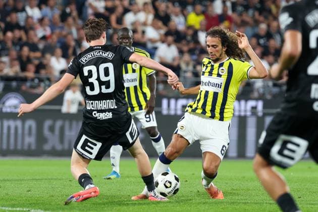 11 August 2026 - SOCCER - 2026 27 UEFA CHAMPIONS LEAGUE, Third Qualifying Round, 2nd Leg SK Sturm Graz vs Fenerbahce SK Luca Weinhandl (Sturm Graz) and Matteo Guendouzi (Fenerbahce) in one-on-one Graz Stadion Graz Liebenau Styria Austria Copyright: xYigitxOermex xPsxImagesxYigitxOermex xPsxImagesx