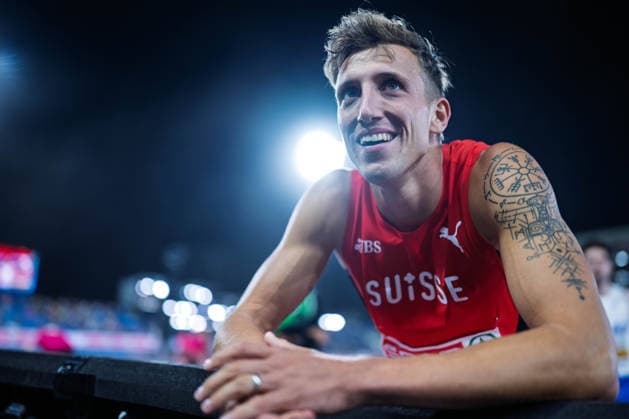 BIRMINGHAM, UNITED KINGDOM - AUGUST 11: Simon Ehammer of Switzerland competes in the Men s Long Jump during the European Athletics Championships at Alexander Stadium on August 11, 2026 in Birmingham, United Kingdom. England United Kingdom Copyright: xBEAUTIFULxSPORTS TobiasxLacknerx