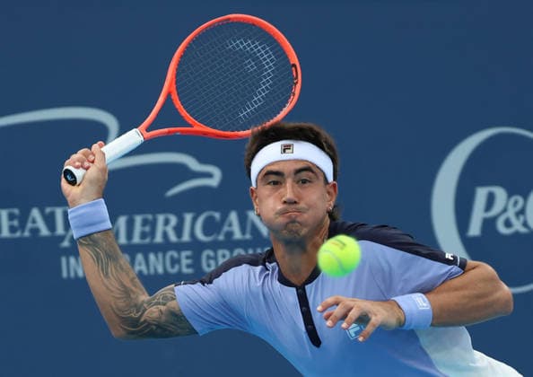 August 11, 2026, Mason, Ohio, USA: FRANCISCO COMESANA of Argentina during the match against K. Nishikori of Japan in qualification before tennis tournament ATP, Tennis Herren 1000 Cincinnati Open in Mason, USA. Tennis: Cincinnati Open - Francisco Comesana During Qualification  - ZUMAc278 20260811_zsp_c278_032 Copyright: xMarcinxCholewinskix