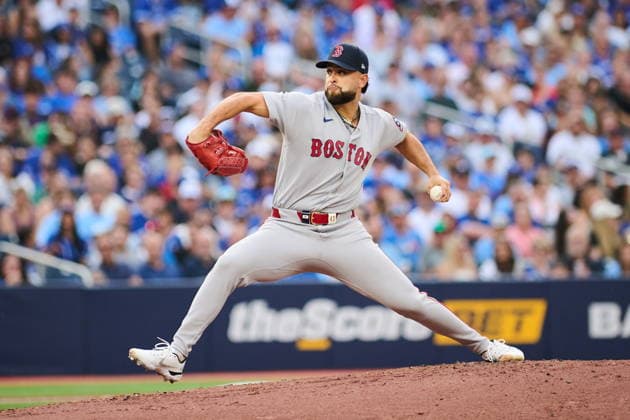 August 11, 2026, Toronto, On, Canada: Boston Red Sox s Patrick Sandoval (43) pitches against the Toronto Blue Jays during second inning MLB, Baseball Herren, USA baseball action in Toronto, on Tuesday, Aug. 11, 2026. Canada News - August 11, 2026  - ZUMAc35_ 20260811_zaf_c35_086 Copyright: xSammyxKoganx