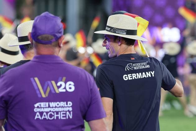Richard Vogel (GER) beim Einzug der Athleten , Eröffnungsfeier , Opening ceremony , AACHEN - FEI World Championships 2026, Weltfest des Pferdesports, Reitsport Weltmeisterschaft 2026, Aachen 2026, Welcome Home 2026, Aachener Soers, 11. bis 23. August 2026, Reitsport, 11.08.2026, Aachen Aachener Soers Deutschland *** Richard Vogel (GER) during the athletes parade, Opening Ceremony, AACHEN FEI World Championships 2026, World Festival of Equestrian Sports, 2026 World Equestrian Games, Aachen 2026, Welcome Home 2026, Aachen Soers, August 11–23, 2026, Equestrian Sports, August 11, 2026, Aachen Soers, Germany