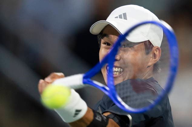 August 11, 2026, Montreal, Pq, Canada: Learner Tien of the United States hits a return to Daniel Merida of Spain during quarterfinal tennis action at the National Bank Open in Montreal on Tuesday, Aug. 11, 2026. Canada News - August 11, 2026  - ZUMAc35_ 20260811_zaf_c35_108 Copyright: xChristinnexMuschix