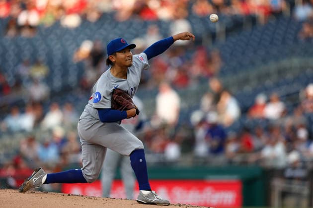 August 11, 2026, Washington D.C, District Of Columbia, United States: Washington, DC; Chicago Cubs pitcher Shota Imanaga (18) delivers a pitch during the Major League Baseball game between the Washington Nationals and the Chicago Cubs at Nationals Park on Tuesday, August 11, 2026. The Cubs beat the Nationals 8-6. MLB, Baseball Herren, USA Chicago Cubs 8:6 Washington Nationals  - ZUMAp258 20260811_znp_p258_007 Copyright: xStevexPrakopex