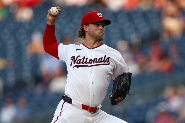 August 11, 2026, Washington D.C, District Of Columbia, United States: Washington, DC; Washington Nationals pitcher Jake Irvin (27) delivers a pitch during the Major League Baseball game between the Washington Nationals and the Chicago Cubs at Nationals Park on Tuesday, August 11, 2026. The Cubs beat the Nationals 8-6. MLB, Baseball Herren, USA Chicago Cubs 8:6 Washington Nationals  - ZUMAp258 20260811_znp_p258_050 Copyright: xStevexPrakopex