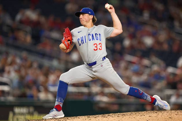 August 11, 2026, Washington D.C, District Of Columbia, United States: Washington, DC; Chicago Cubs pitcher Ryan Rolison (33) delivers a pitch during the Major League Baseball game between the Washington Nationals and the Chicago Cubs at Nationals Park on Tuesday, August 11, 2026. The Cubs beat the Nationals 8-6. MLB, Baseball Herren, USA Chicago Cubs 8:6 Washington Nationals  - ZUMAp258 20260811_znp_p258_052 Copyright: xStevexPrakopex