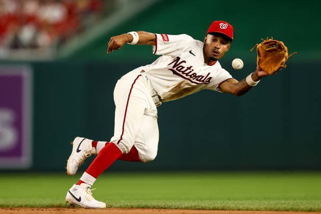 August 11, 2026, Washington D.C, District Of Columbia, United States: Washington, DC; Washington Nationals second baseman Nasim NuoÂ±ez (26) fields a ground ball during the Major League Baseball game between the Washington Nationals and the Chicago Cubs at Nationals Park on Tuesday, August 11, 2026. The Cubs beat the Nationals 8-6. Washington D.C United States - ZUMAp258 20260811_znp_p258_056 Copyright: xStevexPrakopex