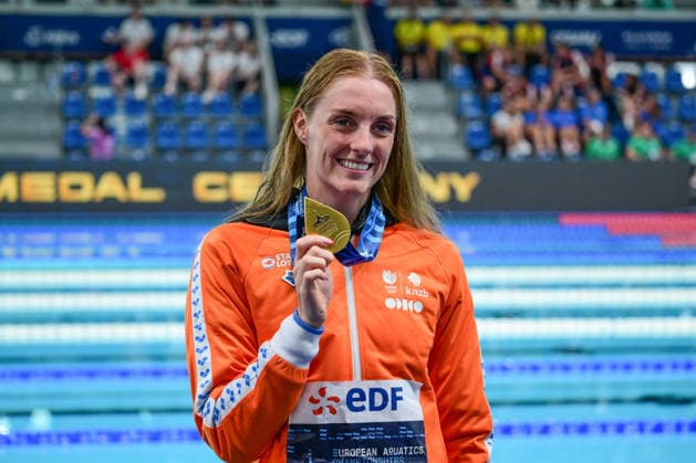 European Aquatics Championships 2026 - Women’s 100m Freestyle Final Marrit Steenbergen from the Netherland wins gold medal during the women’s 100m freestyle final at the European Aquatics Championships 2026 in Saint-Denis on August 11, 2026. Photo by Tomas Stevens ABACAPRESS.COM Saint-Denis Ile-de-France France  Copyright: xStevensxTomas ABACAx