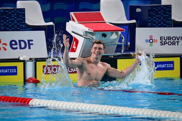 European Aquatics Championships 2026 - Men’s 50m Butterfly Final French swimmer Maxime Grousset wins silver medal during the men’s 50m butterfly final at the European Aquatics Championships 2026 in Saint-Denis on August 11, 2026. Photo by Tomas Stevens ABACAPRESS.COM Saint-Denis Ile-de-France France  Copyright: xStevensxTomas ABACAx