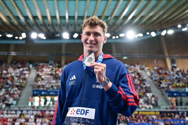 European Aquatics Championships 2026 - Men’s 50m Butterfly Final French swimmer Maxime Grousset wins silver medal during the men’s 50m butterfly final at the European Aquatics Championships 2026 in Saint-Denis on August 11, 2026. Photo by Tomas Stevens ABACAPRESS.COM Saint-Denis Ile-de-France France  Copyright: xStevensxTomas ABACAx