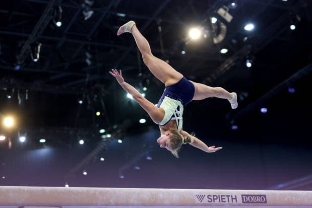 Media Day of Germany s women s gymnastics team Karina Schonmaier of Germany attends a media day ahead of the European Artistic Gymnastics Championships in Zagreb, Croatia, on August 11, 2026, at Arena Zagreb.  IgorxKralj PIXSELL