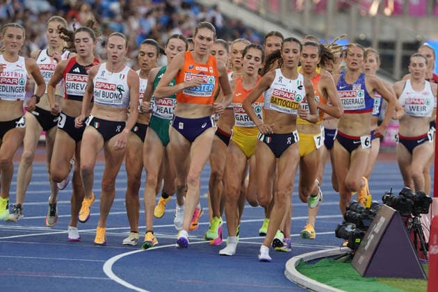 Birmingham , Leichtathletik, Athletics, Track and Field, EAA, Leichtathletik EM Birmingham 2026 European Championships birmingham 2026 , 10.08-17.08.2026, Alexander Stadium Birmingham, Grossbritannien , 5000m Frauen 5000m Women Final , Fedreica DEl Buono, Maureen Koster, Nadia Battocletti, Italien, Italy, Copyright Gladys Chai von der Laage *** Birmingham, Track and Field, Athletics, EAA, 2026 European Athletics Championships in Birmingham, August 10–17, 2026, Alexander Stadium, Birmingham, United Kingdom, Women’s 5,000m Final, Fedreica D’El Buono, Maureen Koster, Nadia Battocletti, Italy, Copyright Gladys Chai von der Laage