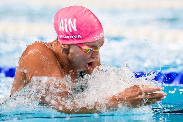 Yuliya Efimova of Neutral Athletes B competes in the Women™s 100m Breaststroke Semifinal during the European Aquatics Championships at the Olympic Aquatic Center in Paris (France), August 11, 2026. Giorgio Scala DBM - Deepbluemedia Insidefoto