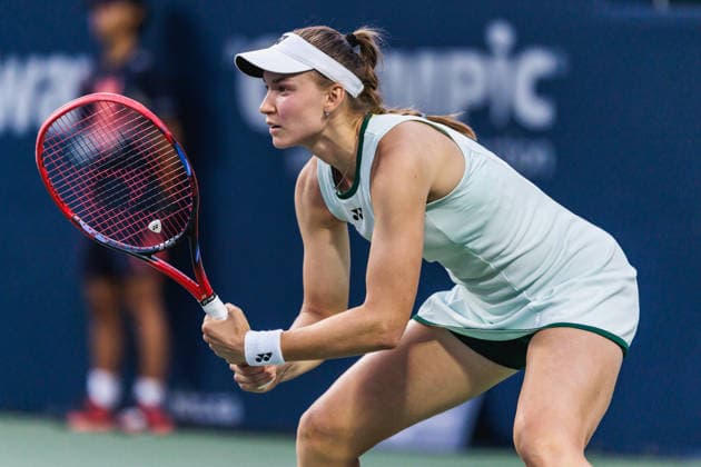 TORONTO, ON - AUGUST 11: Elena Rybakina (KAZ) is seen during a women s singles quarter-final match at the WTA, Tennis Damen 1000 National Bank Open on August 11, 2026 at Sobeys Stadium in Toronto, ON (Photo by Mathew Tsang Icon Sportswire) TENNIS: AUG 11 National Bank Open EDITORIAL USE ONLY Icon260811050