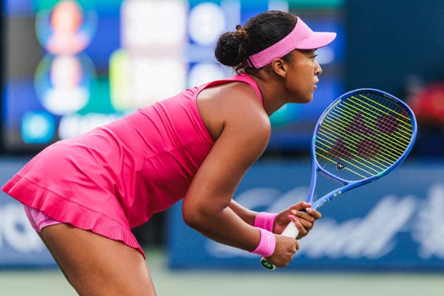 TORONTO, ON - AUGUST 11: Naomi Osaka (JPN) is seen during a women s singles quarter-final match at the WTA, Tennis Damen 1000 National Bank Open on August 11, 2026 at Sobeys Stadium in Toronto, ON (Photo by Mathew Tsang Icon Sportswire) TENNIS: AUG 11 National Bank Open EDITORIAL USE ONLY Icon260811027