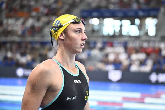 PARIS, FRANCE 20260812 Sara Junevik in the 50 m backstroke trials during the European Swimming Championships in Paris. ***The image is included in the SPORTS PACKAGE. For others PAYMENT IMAGE*** PARIS FRANCE x10430x *** PARIS, FRANCE 20260812 Sara Junevik in the 50-meter backstroke preliminaries during the European Swimming Championships in Paris ***This image is included in the SPORTS PACKAGE. For other images, please pay for them*** PARIS, FRANCE x10430x  Copyright: xChristinexOlsson TTx SIM EURO 2026 PARIS