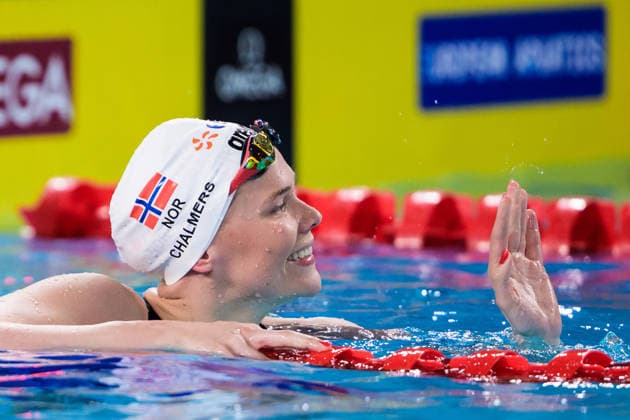 260812 Ingeborg Chalmers of Norway after competing in women™s 50 meters backstroke swimming heats during day 13 of the 2026 European Aquatics Championships on August 12, 2026 in Saint-Denis. Photo: Joel Marklund BILDBYRAN kod JM JM0840 bbeng simning swimming svomming 2026 european aquatics championships em dam Norge *** August 12, 2026: Ingeborg Chalmers of Norway after competing in the women’s 50-meter backstroke heats on Day 13 of the 2026 European Aquatics Championships on August 12, 2026 in Saint-Denis. Photo by Joel Marklund, BILDBYRAN, code JM JM0840 bbeng swimming 2026 European Aquatics Championships women s Norway  Copyright: JOELxMARKLUND BB260812JM026