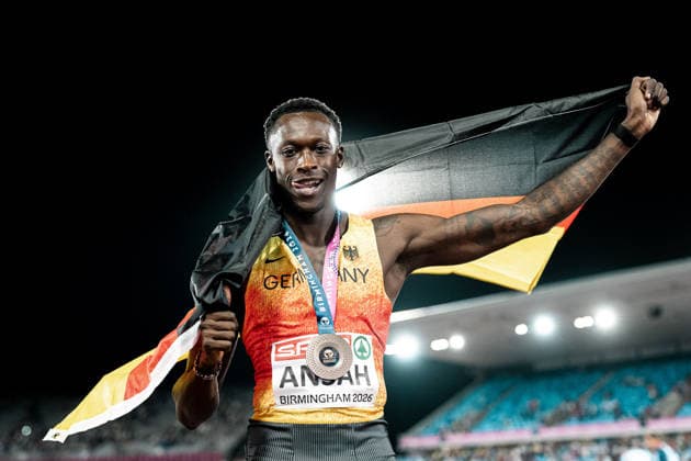 Owen Ansah (Hamburger SV, 100m Maenner), GBR, Leichtathletik, Athletics, European Athletics Championships 2026, Leichtathletik Europameisterschaft 2026, Birmingham 2026, 09.08.2026, GBR, Leichtathletik, Athletics, European Athletics Championships 2026, Leichtathletik Europameisterschaft 2026, Birmingham 2026, 09.08.2026 Birmingham *** Owen Ansah, Hamburger SV, Men s 100m, GBR, Track and Field, Athletics, 2026 European Athletics Championships, 2026 European Track and Field Championships, Birmingham 2026, August 9, 2026, GBR, Track and Field, Athletics, 2026 European Athletics Championships, 2026 European Track and Field Championships, Birmingham 2026, August 9, 2026, Birmingham Copyright: xStefanxMayerx EP_SMR