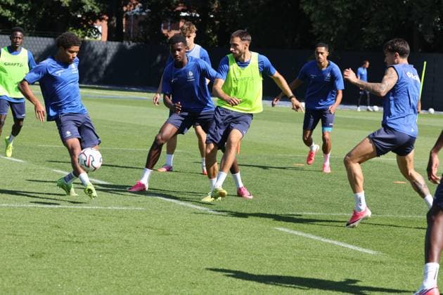 KAA Gent Gent, Belgium 12 08 2026 KAA Gent - IFK Göteborg, the players pictured during the training on 12 August 2026. ( Picture by Gianni Barbieux Photo News ) Gent Belgium  Copyright: xGiannixBarbieuxx
