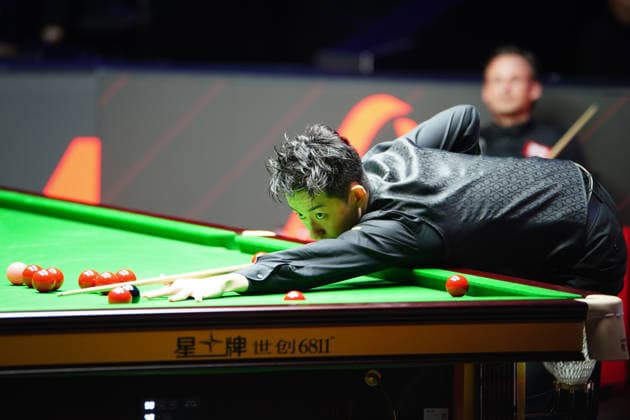TAIYUAN, CHINA - AUGUST 12: Wu Yize of China plays a shot in the second round match against David Gilbert of England on day 5 of the 2026 World Snooker Tour China Open at Taiyuan Binhe Sports Center on August 12, 2026 in Taiyuan, Shanxi Province of China.  Copyright: xTaixChengzhex 111659519142